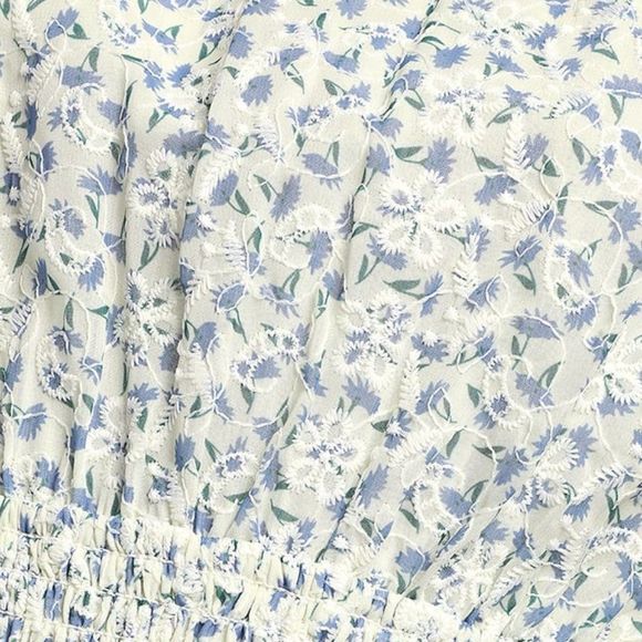 Lulus Mint Floral Sleeveless Mock Neck Mini Dress - Size S - Picture 4 of 5